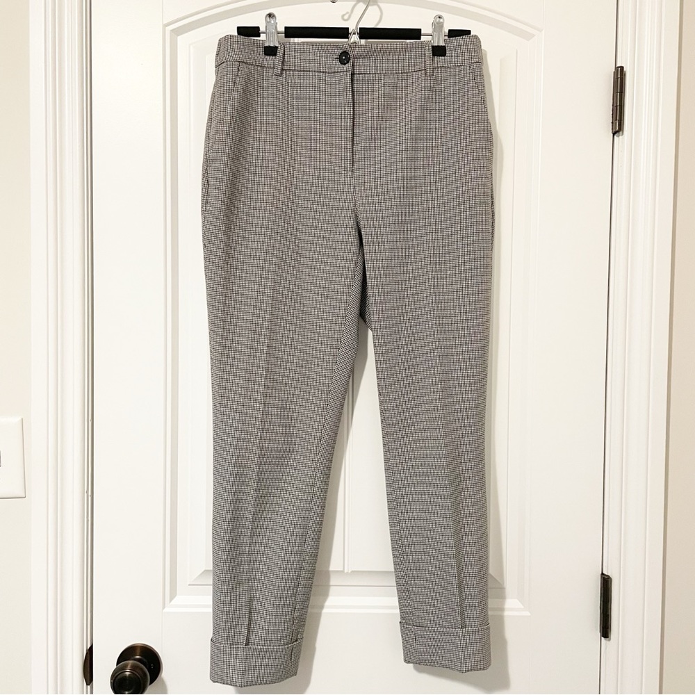 RW&CO Black and White Check Suit Pants Cropped with Cuffs Size 6